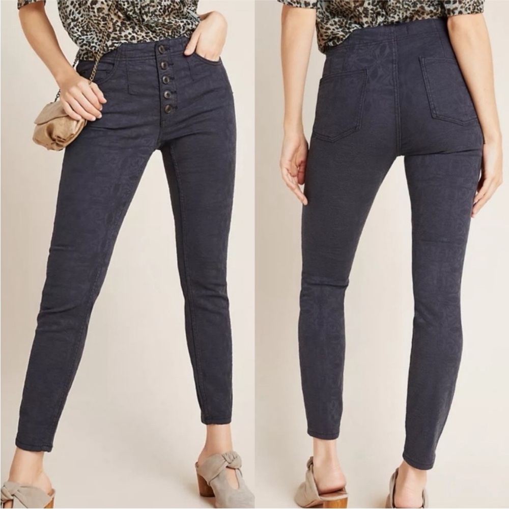 Pilcro and the Letterpress Carbon Floral Skinny Pants